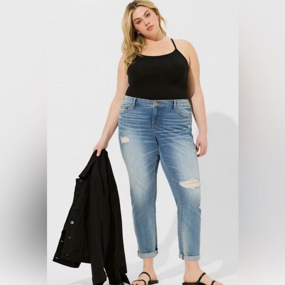Torrid Boyfriend Straight Vintage Stretch Mid-Rise Jean Size 14R - Picture 1 of 13